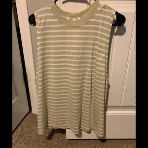 Green striped lululemon muscle tank